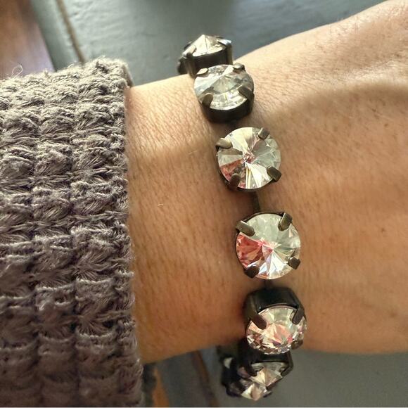 Sabika LIKE Clear Stone Brass Tennis Style Bracelet - Picture 1 of 8